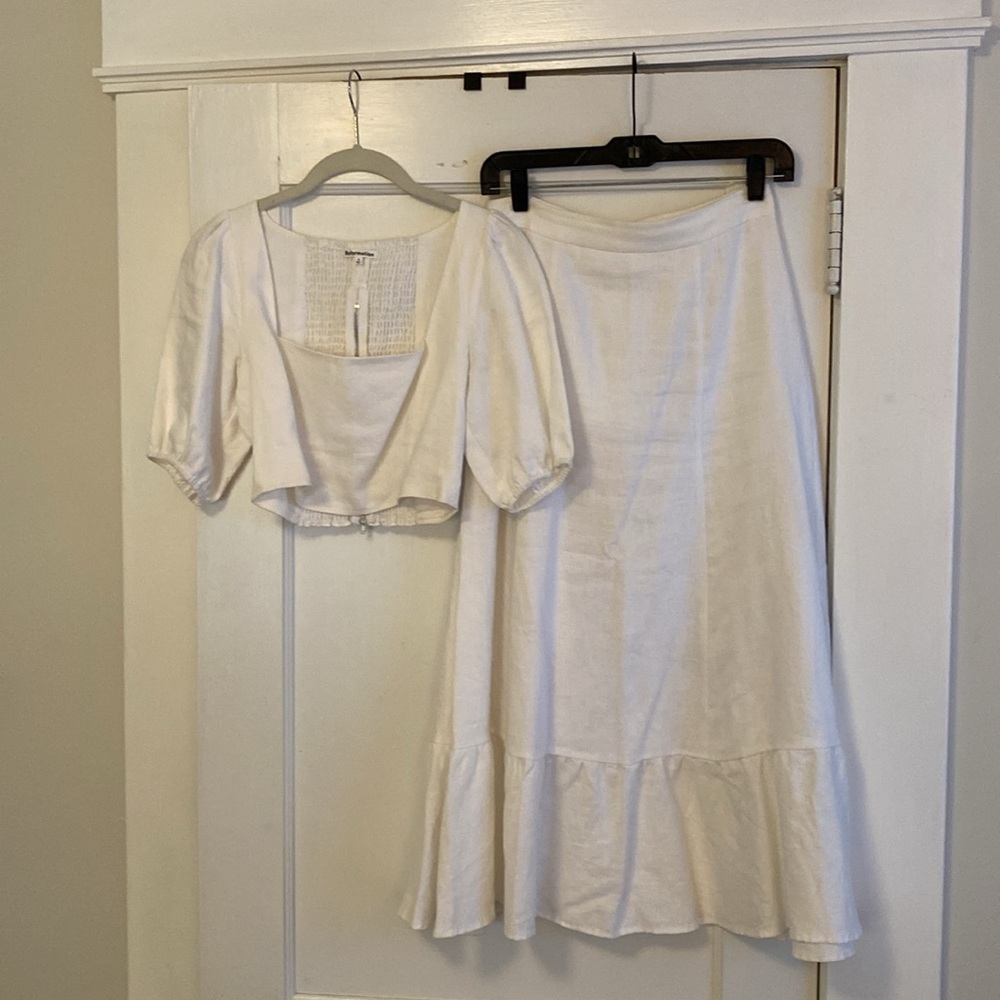 Reformation Yucca Linen Two Piece Set size 4